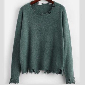 Frayed Jumper Sweater - Zaful